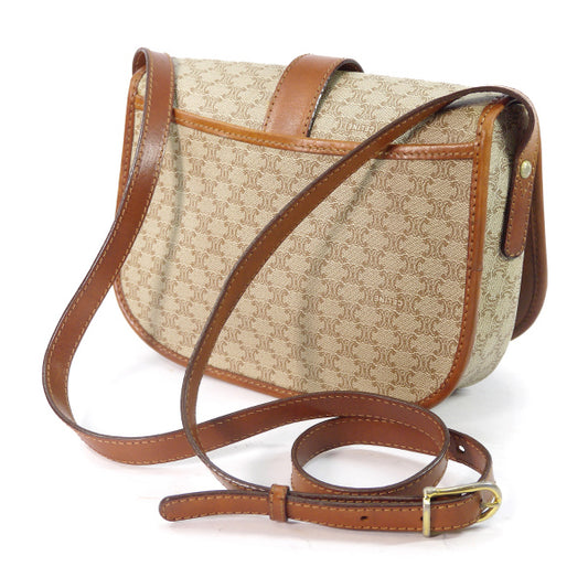 Old Celine マカダム柄斜めがけミニポシェット(ベージュ)