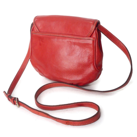 OLD CELINE ロゴ金具ミニレザーポシェット(赤)