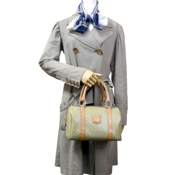 OLD CELINE マカダム柄ミニボストンバッグ(ベージュ×メロン)