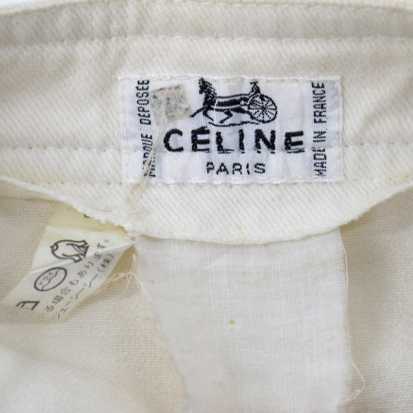 OLD CELINE 馬車チェーン付フレアデニムスカート(白)