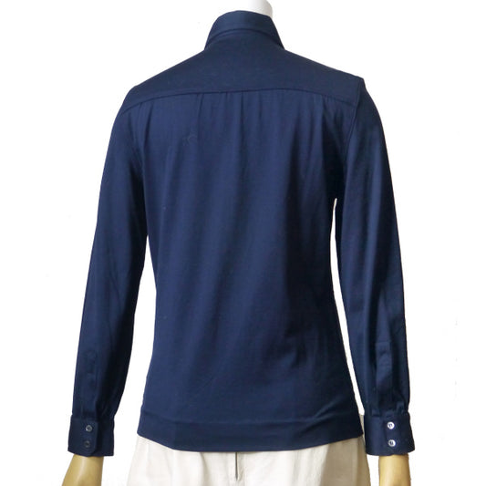 OLD CELINE 同色刺繍コットンブラウス(紺)