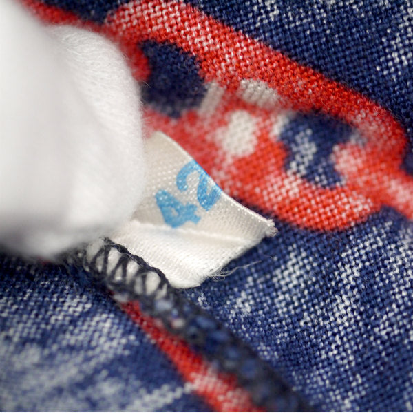 OLD CELINE レア!!マカダムチェーン柄ポロシャツ(紺&赤系)