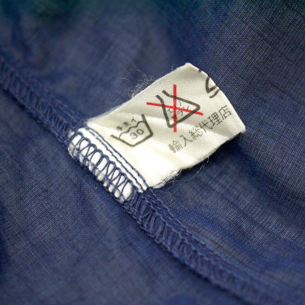 OLD CELINE マカダム同色刺繍シースルーブラウス(紺)