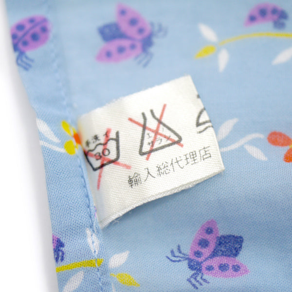 OLD CELINE レア!!フラワー柄レトロ半袖ブラウス(水色)