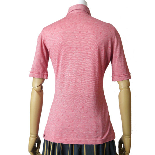 OLD CELINE レア!!同色刺繍マカダム柄ポロシャツ(赤)