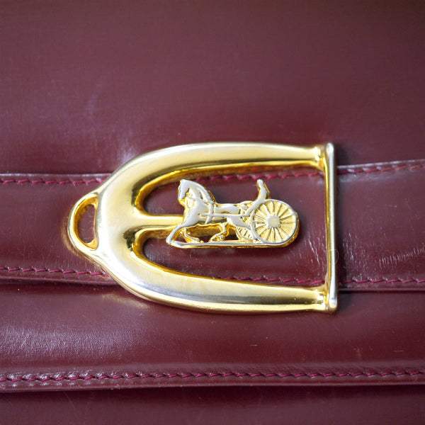 OLD CELINE マカダムロゴ金具スクエアレザーショルダー(ボルドー)