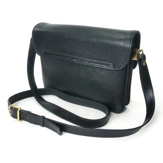 OLD CELINE 型押しレザーマカダムロゴエンボスショルダー(黒)