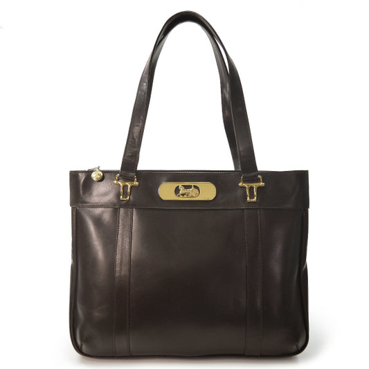 OLD CELINE 馬車金具トートバッグ(濃茶・総革)