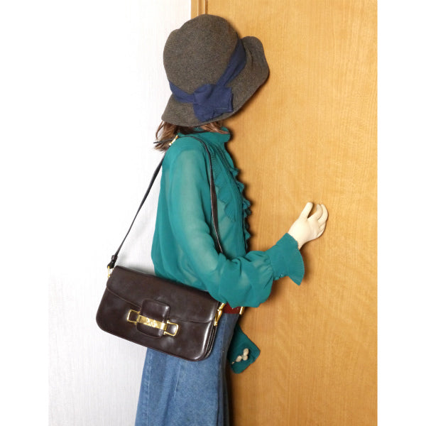 OLD CELINE 馬車金具ワンショルダー(濃茶・総革)