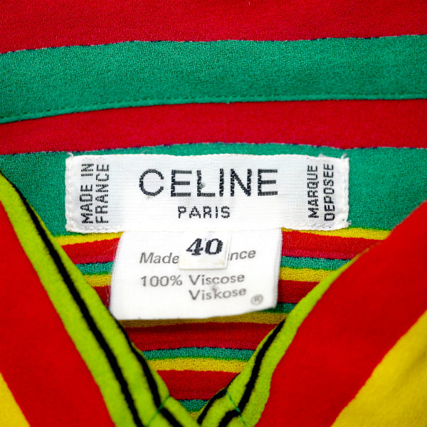 OLD CELINE マルチカラーストライプシャツブラウス