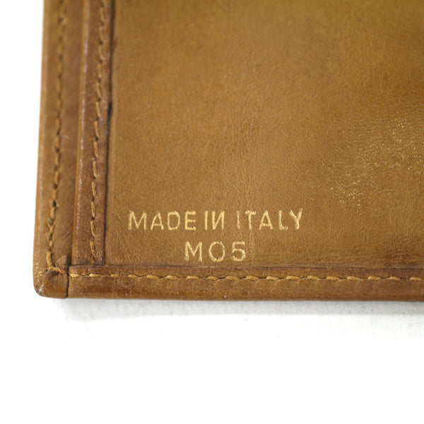 OLD CELINE 総革マカダムロゴがま口折財布(茶)