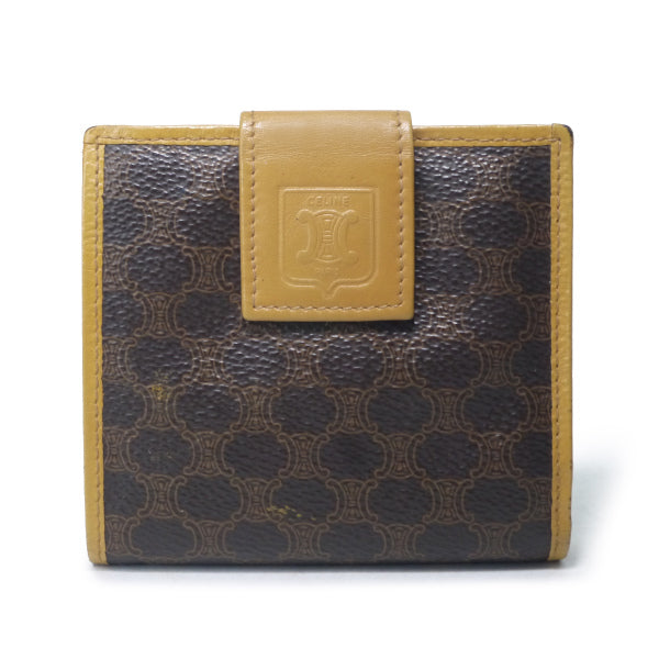 専用出品　新品未使用CELINE オールドセリーヌ 折り財布 マカダム　希少 CELINE◇オールドセリーヌ/マカダム柄/トリオンフ金具/2つ折り財布