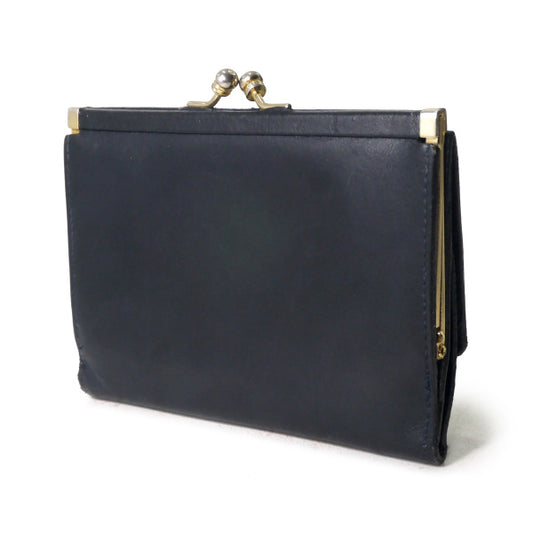 OLD CELINE 馬車柄ジャガードがま口折財布(濃紺)