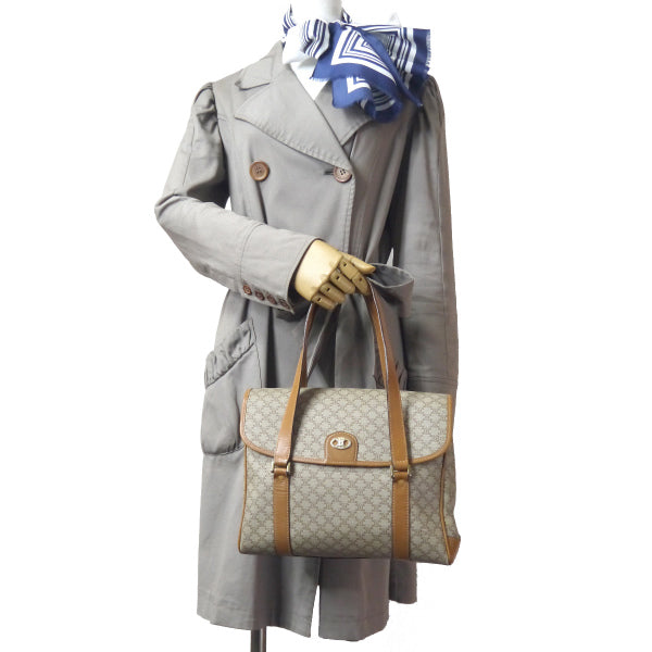 OLD CELINE マカダム柄トートハンドバッグ(ベージュ)