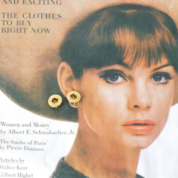 CELINE サークルロゴリング イヤリング (ゴールド)