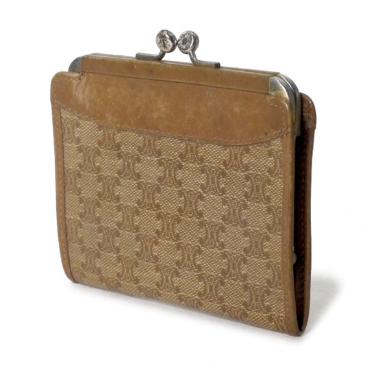 OLD CELINE マカダム柄がま口小銭入れ(ベージュ)