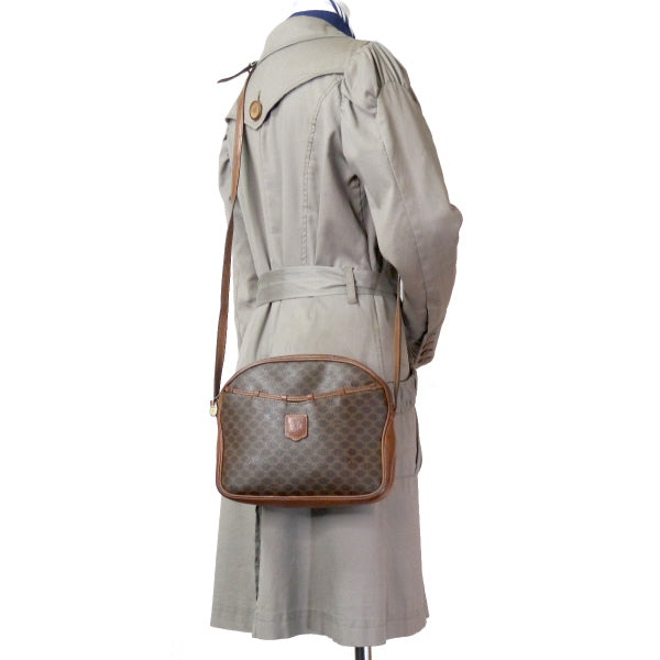 OLD CELINE マカダム柄ブラゾン刻印ショルダー(茶)