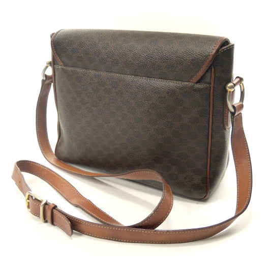 OLD CELINE マカダム柄 ロゴリングフラップショルダー(茶)