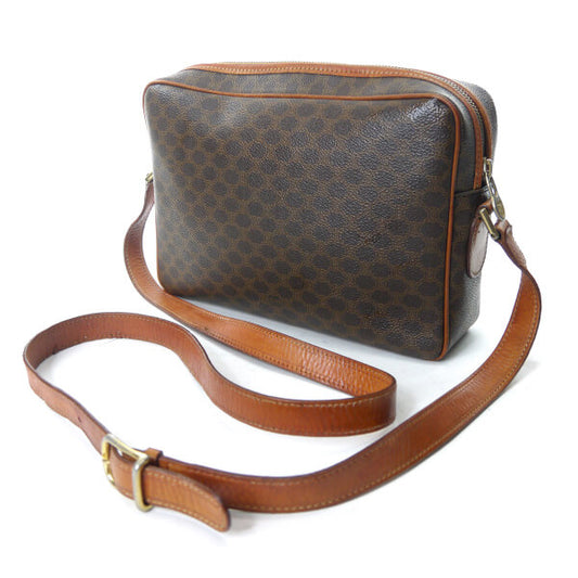 OLD CELINE マカダム柄ロゴ刻印 横長ショルダー(茶)