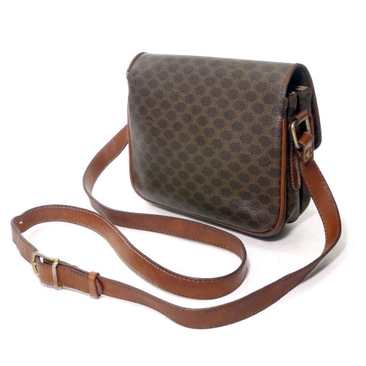OLD CELINE エンボスロゴ刻印マカダム柄ミニショルダー(茶)
