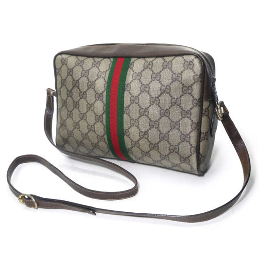 OLD Gucci 定番ショルダー縦シェリー(茶・大)