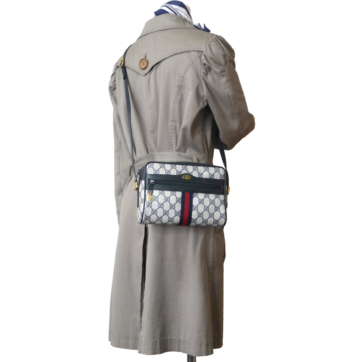 OLD Gucci 定番ショルダー縦シェリー(青・小)