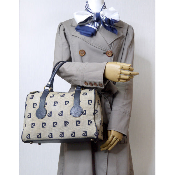Pierre cardin Pロゴ中型ボストンバッグ(青)