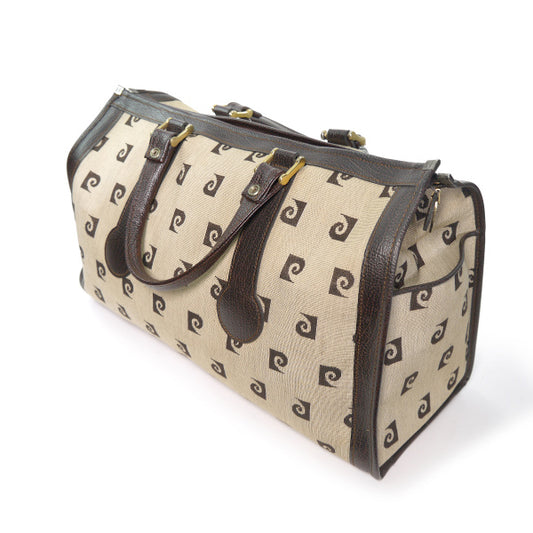 Pierre cardin ロゴP大型ボストンバッグ(茶)