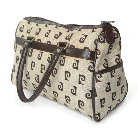 Pierre cardin Pロゴ中型ボストンバッグ(茶)