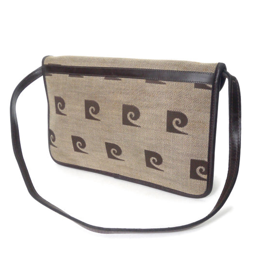 Pierre cardin レトロPロゴ キャンバスショルダー(茶)