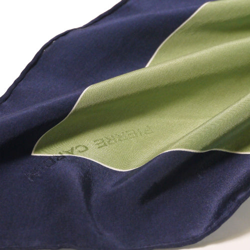 Pierre cardin シルクスカーフ(カーキ×オレンジ)