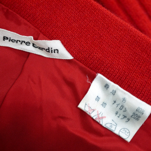 Pierre cardin ニットプリーツ ミモレ丈スカート(赤)
