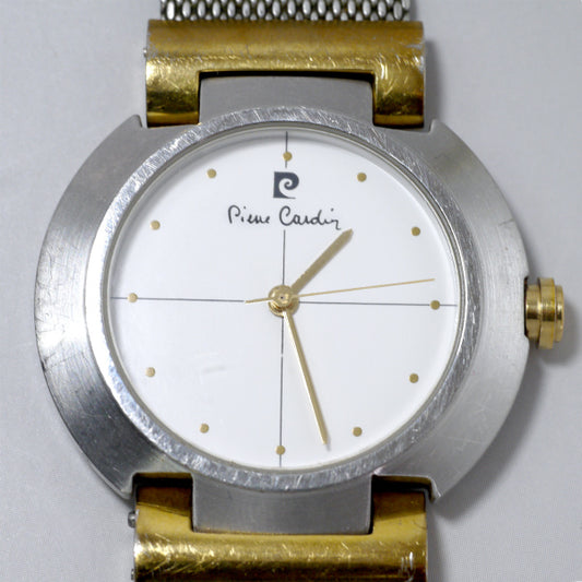 Pierre cardin ビッグフェイス メッシュ腕時計(シルバー)