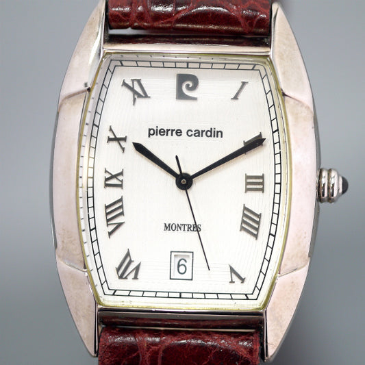 Pierre cardin ギリシャ数字80s 腕時計(革ベルト/茶)