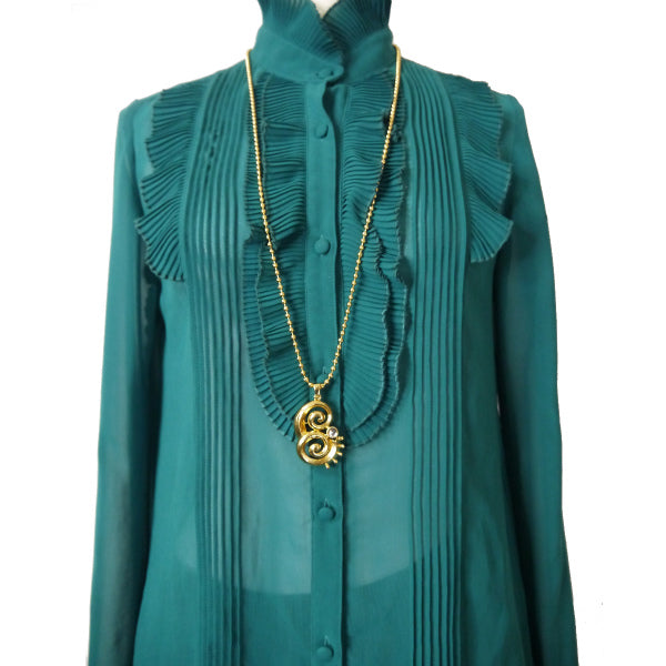 Paco Rabanne コスチュームジュエリー ロングネックレス(ゴールド)