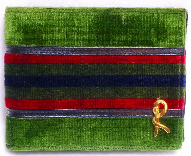 Roberta ヴィンテージ モケット2つ折れ財布(緑)