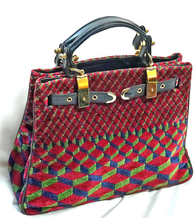 Roberta モケットバッグ(赤・青・緑)