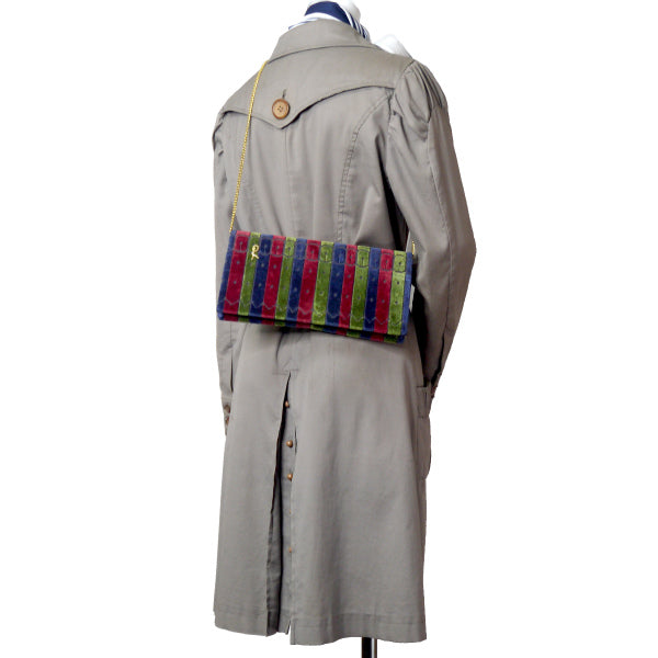 Old Roberta メリディアーナ モケットバッグ(紺×赤×緑)