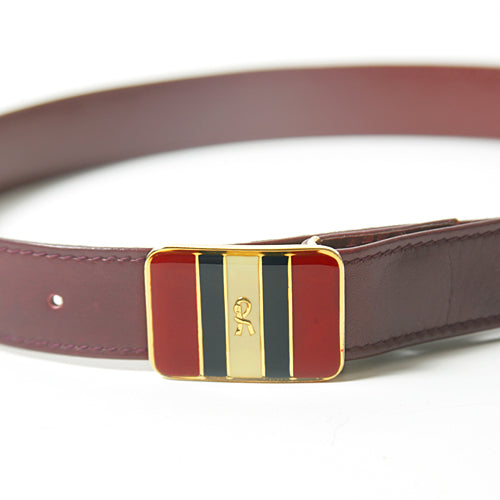 Roberta ワインレッド皮ベルト