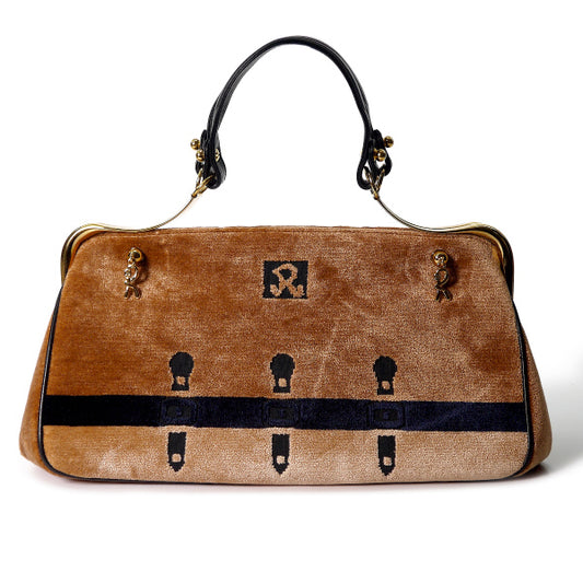 Roberta だまし絵カラベラ ハンドバッグ(モケット/明茶 )