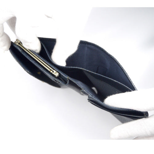 Roberta 総革2つ折れがま口財布(赤×緑リボン)