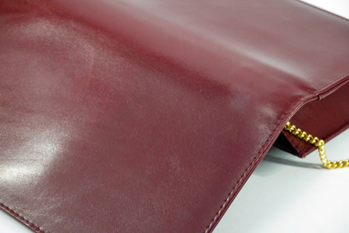 Roberta di Camerino 本革チェーンバッグ(ボルドー)