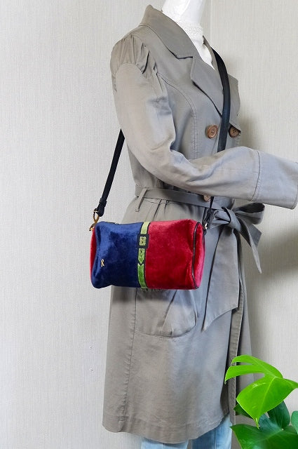 Roberta ヴィンテージ モケット斜め掛けポシェット(トリコカラー)