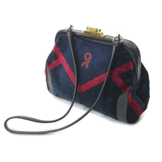 Roberta モケットがま口ミニショルダー(黒系)