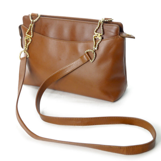 Roberta 総革Rロゴミニショルダー(茶)