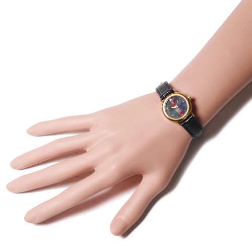 Roberta ベルト柄腕時計(黒リザードバングル)