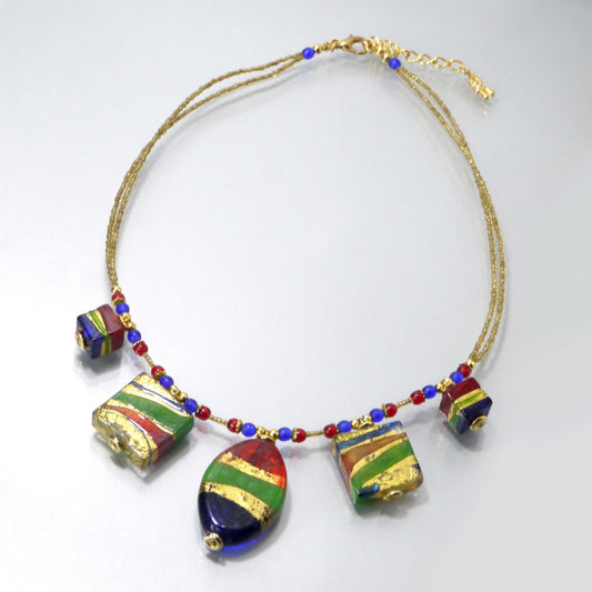 Roberta ヴェネツィアガラスのトンボ玉ネックレス