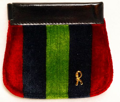 Roberta モケット小銭入れ(緑・紺・赤)