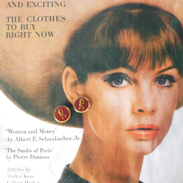 Roberta Rモチーフ イヤリング(赤)