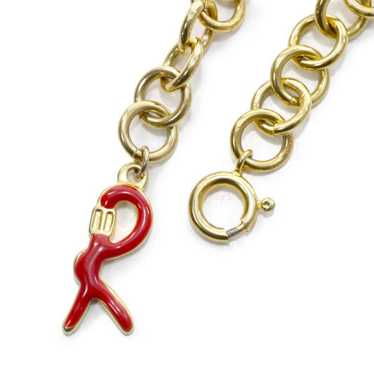 Roberta Rモチーフ ブレスレット(赤×ゴールド)